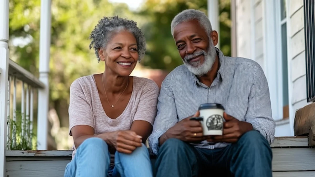 happy elderly woman video calling family on smartphone, cozy home, natural light