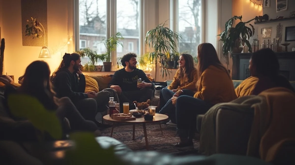 friends enjoying time without devices in a living room