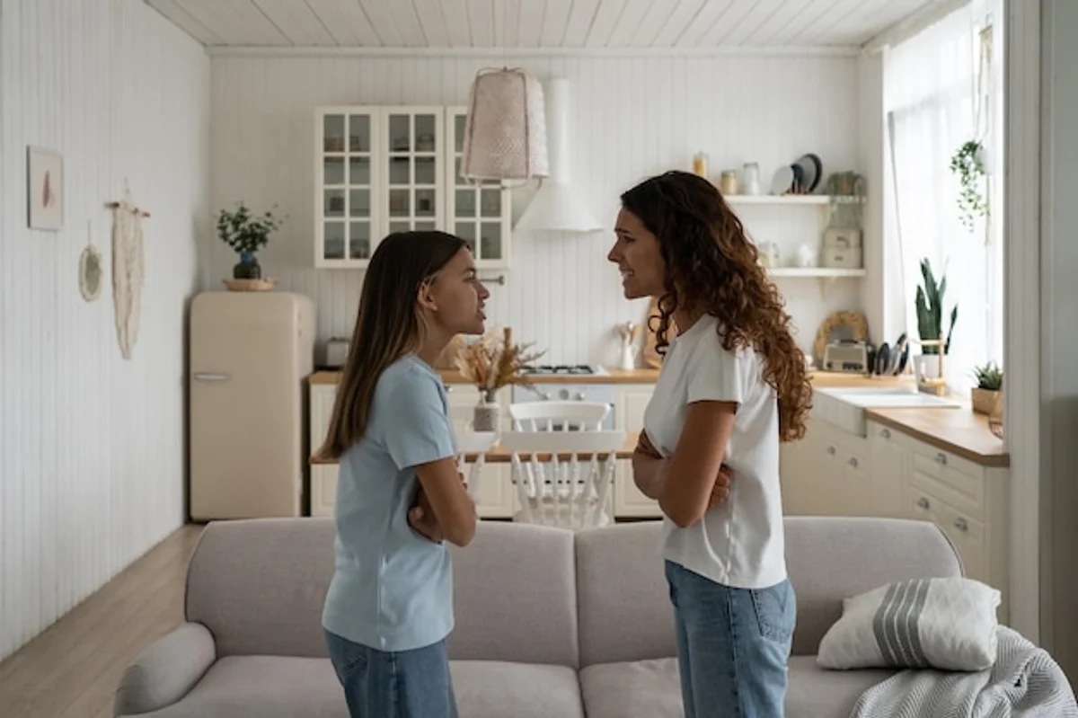 Teenager parenting conflict home interior