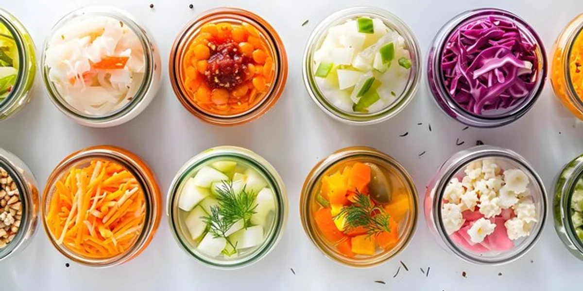 fermented foods variety colorful