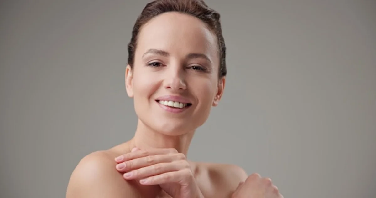 middle-aged woman facial yoga youthful skin home routine