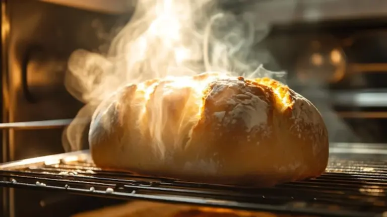 homemade crusty bread steam baking kitchen