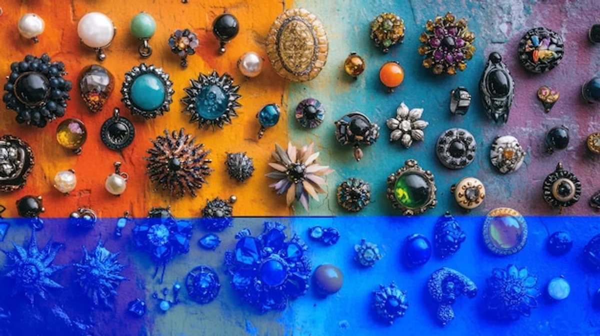 colorful vintage button jewelry