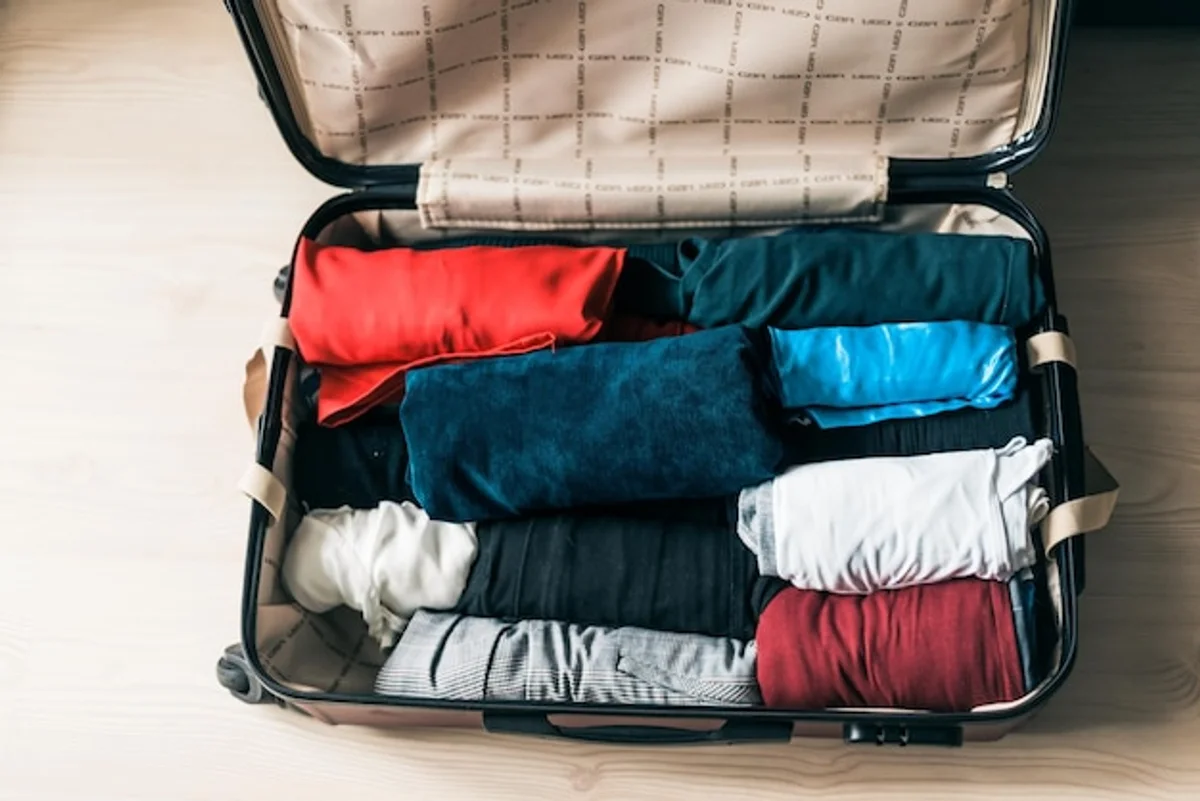 travel packing cubes flatlay suitcase efficient organization