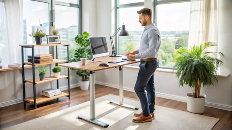 standing desk meeting productivity office