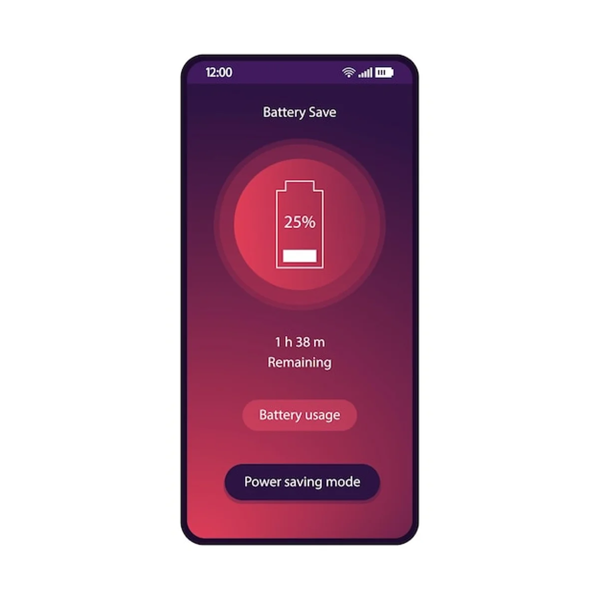 smartphone battery saving app interface