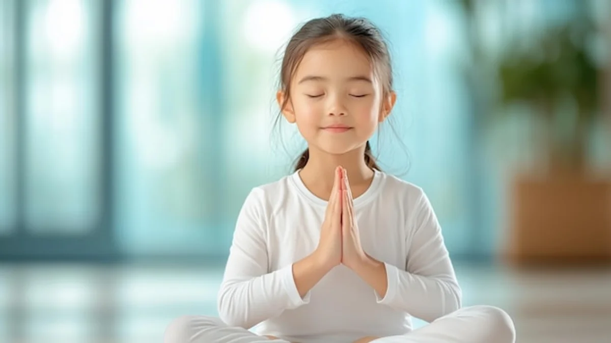 child meditating nature classroom mindful practice