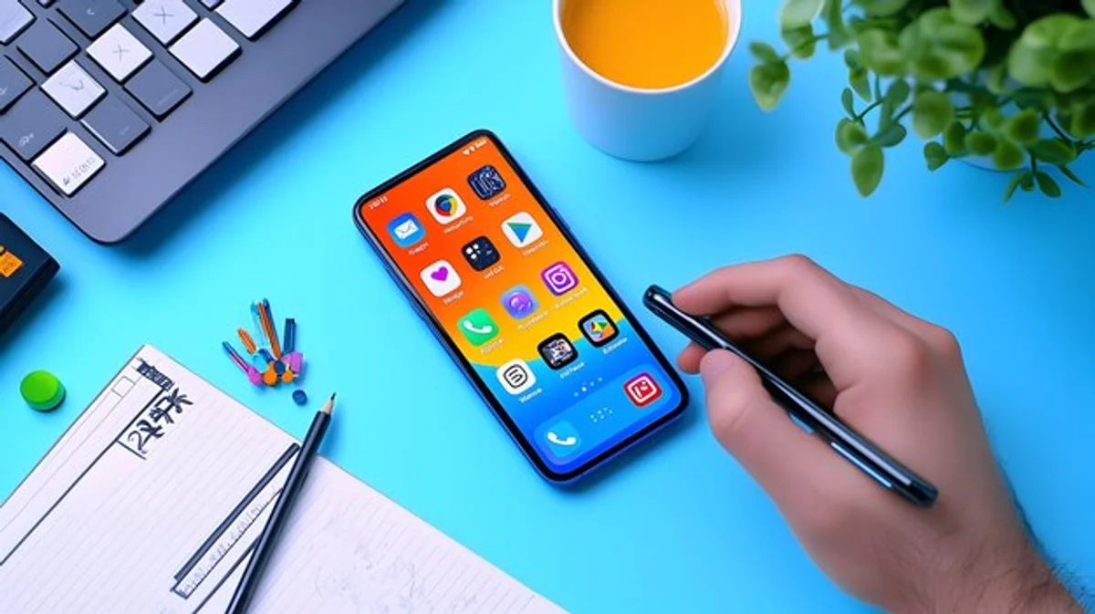foldable smartphone multitasking business office
