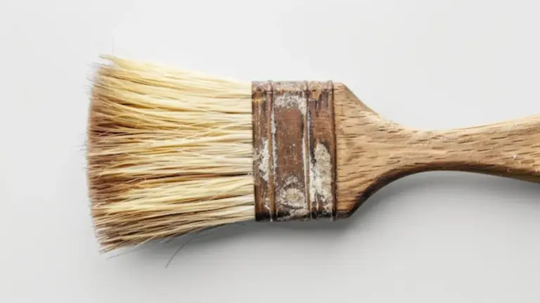 restoring old paintbrushes top view art supplies
