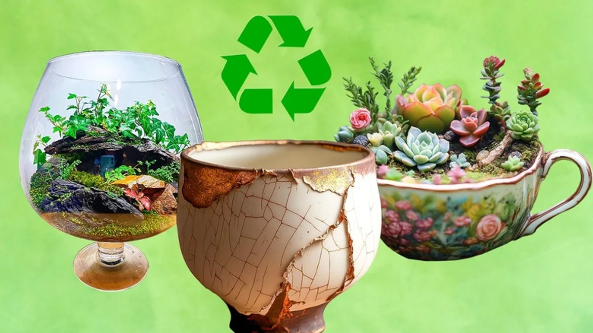 creative upcycling with household waste, German family, DIY