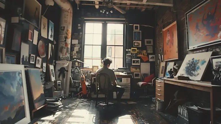 artist cluttered studio creative block