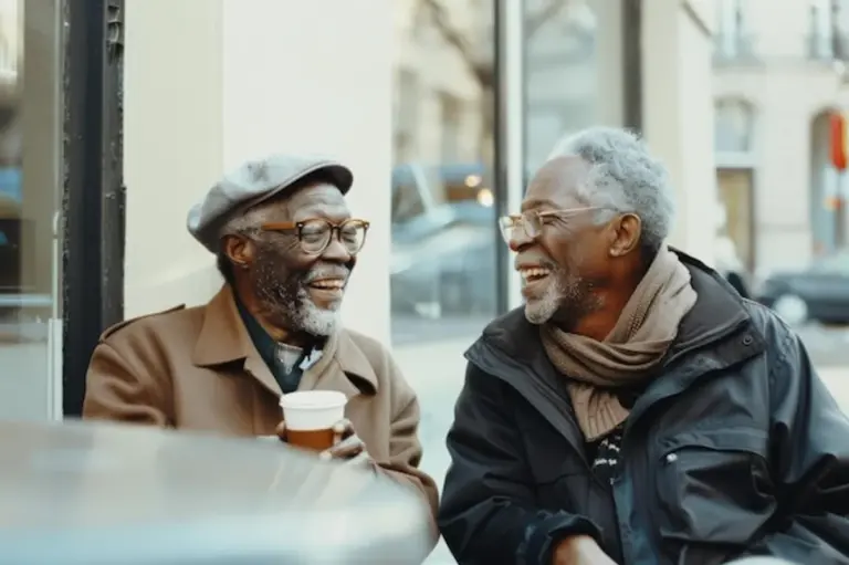 friends talking deep conversation smiling candid