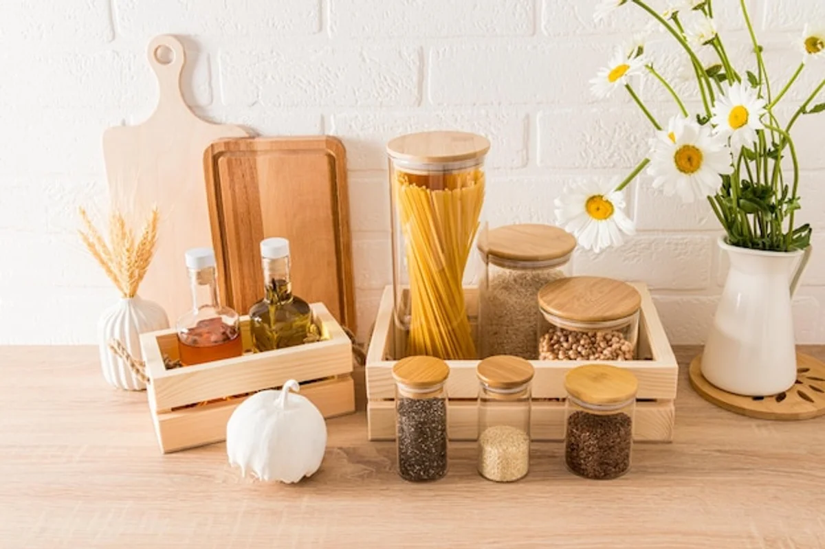 bathroom glass jar storage minimalist diy