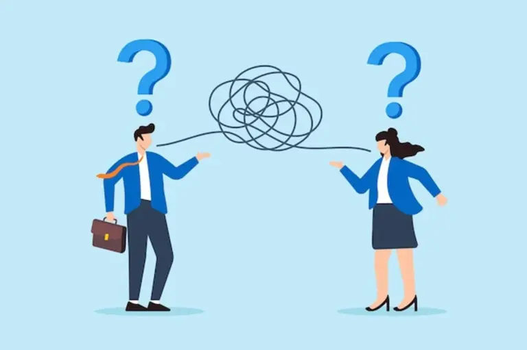 confused business people discussing misunderstanding