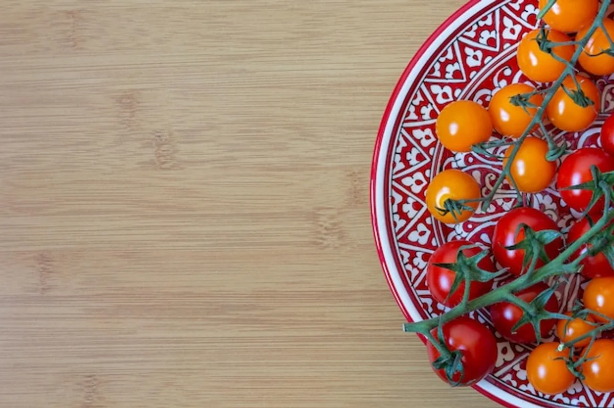upside down tomatoes on kitchen counter