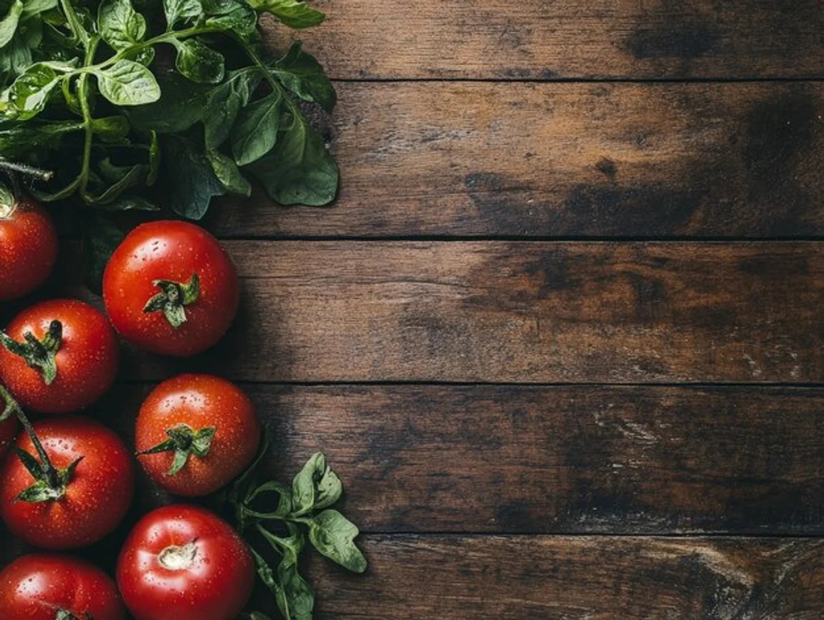 fresh tomatoes upside down on kitchen counter