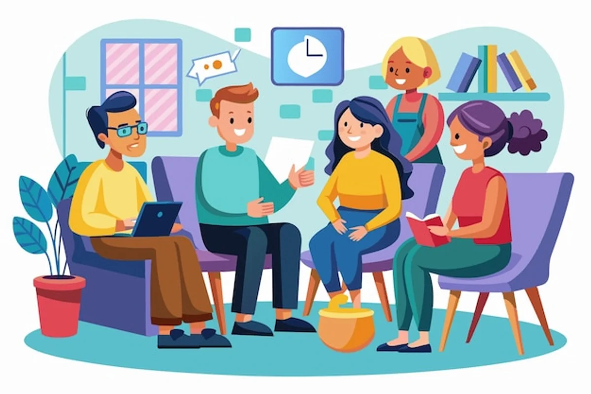 friendly communication in group therapy session