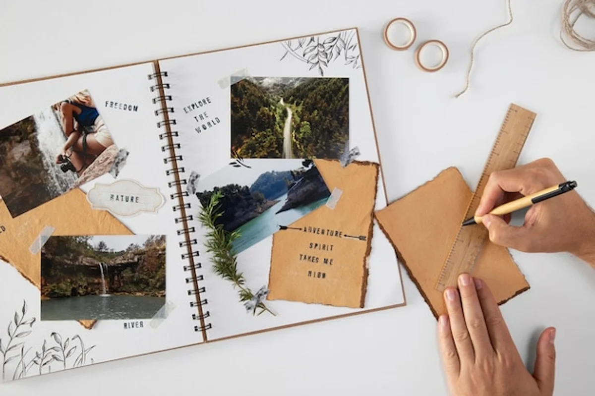 travel guide pages DIY wrapping paper