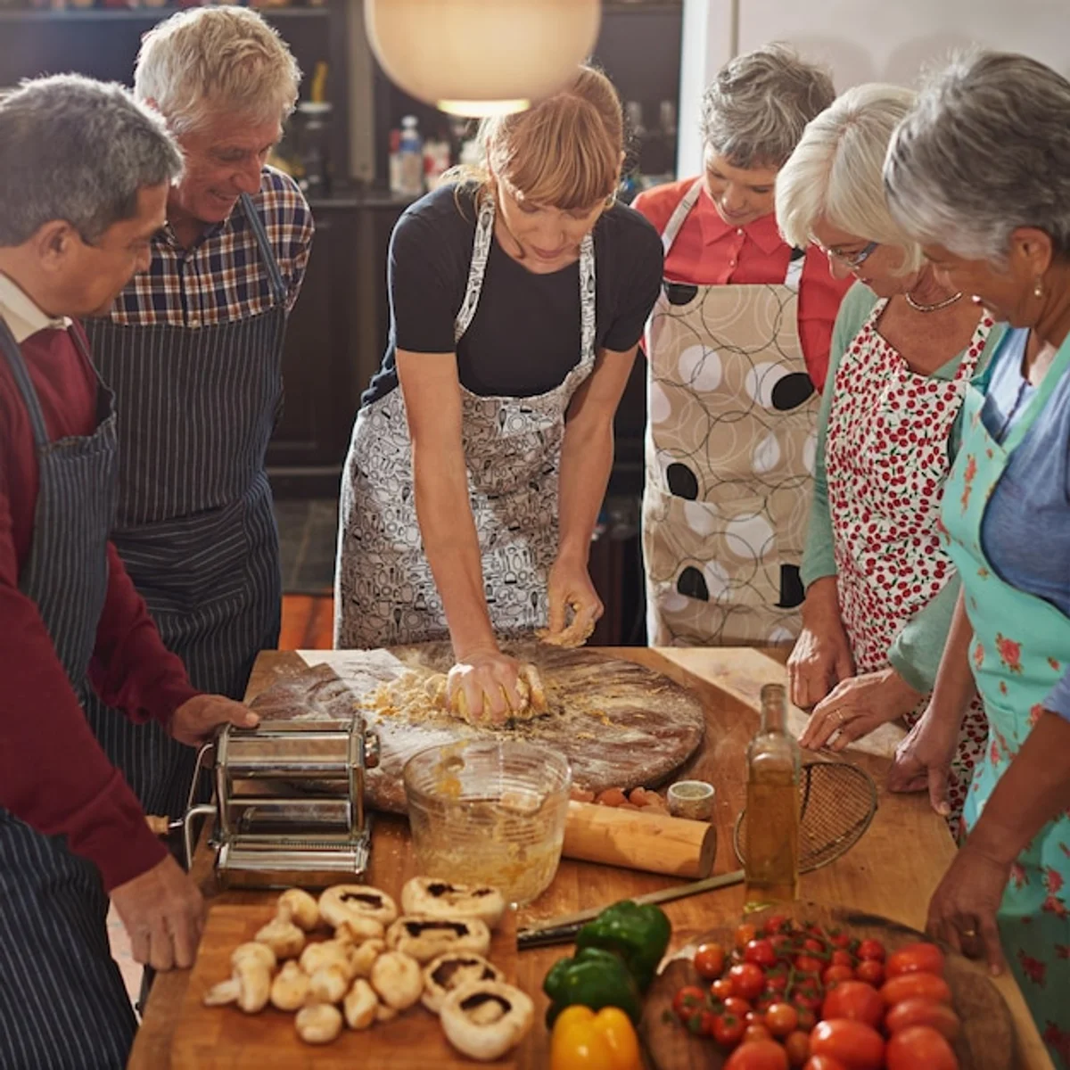 healthy senior cooking kitchen easy vegetables
