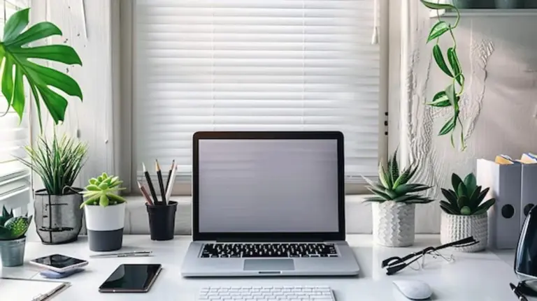 feng shui desk laptop motivation minimal