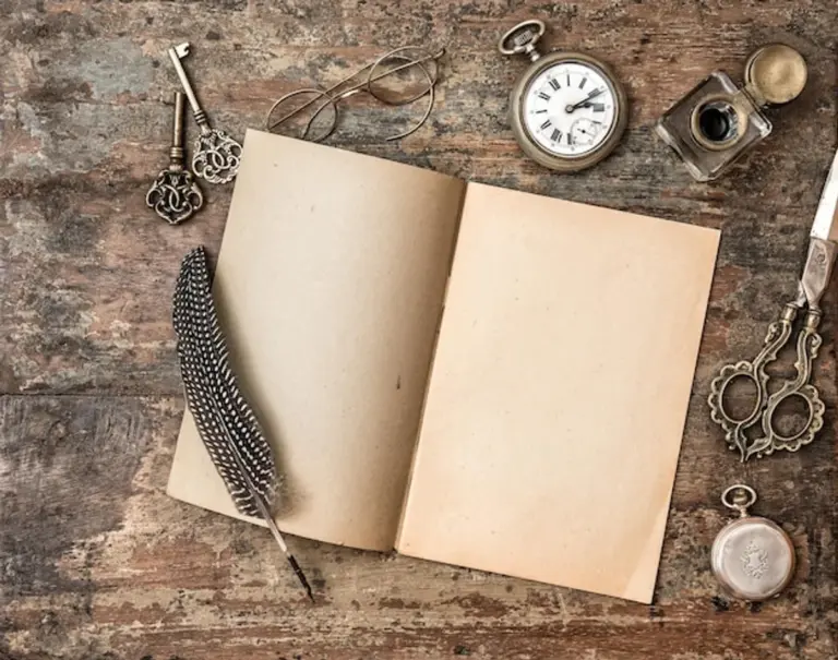 vintage university notebook desk retro handwriting