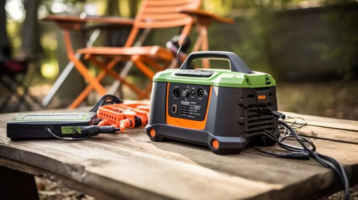 old powerbank charging small devices outdoor