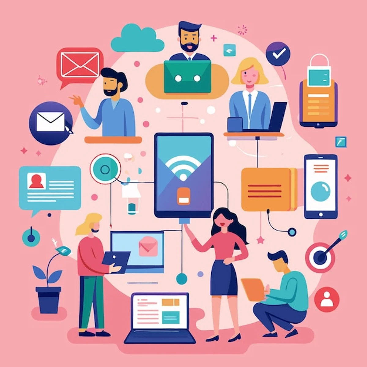 modern online communication connection